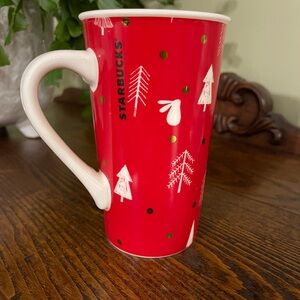 STARBUCKS 2019 Christmas Winter Holiday Red Tall Coffee Mug Trees 16oz